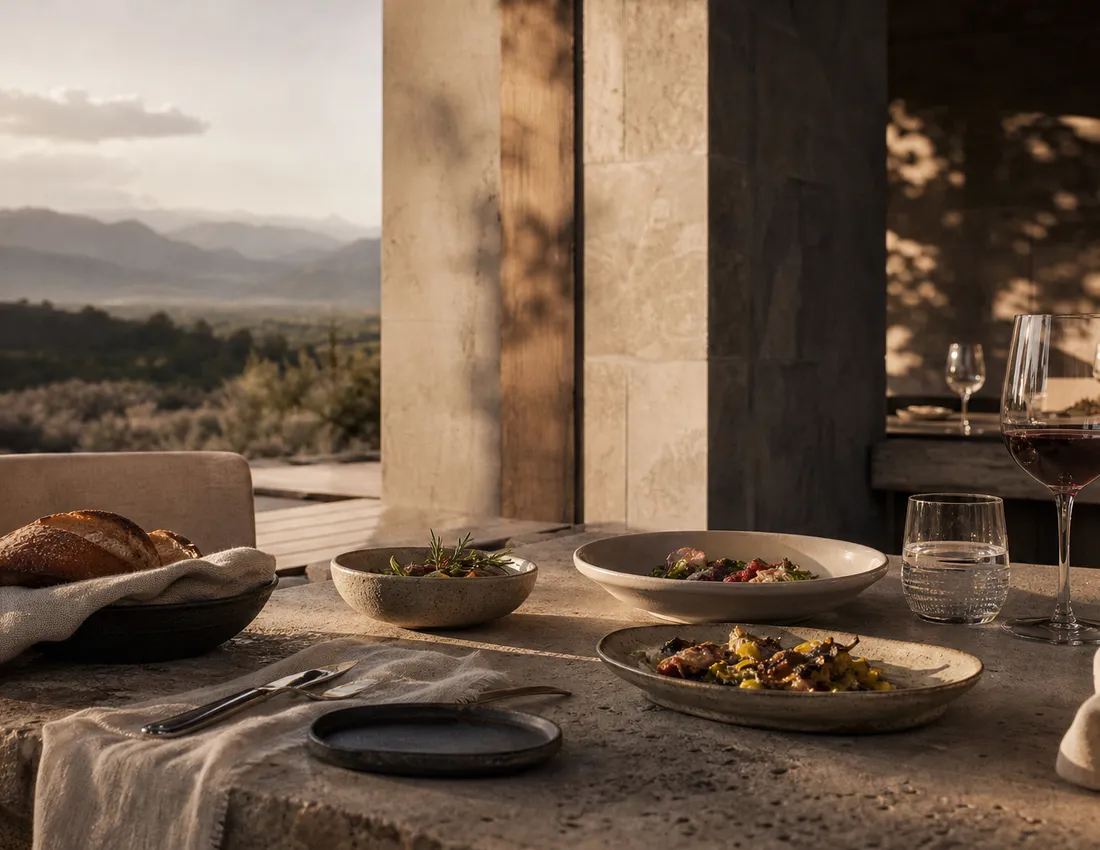 Mesa de restaurante como referencia de un sitio de destino.