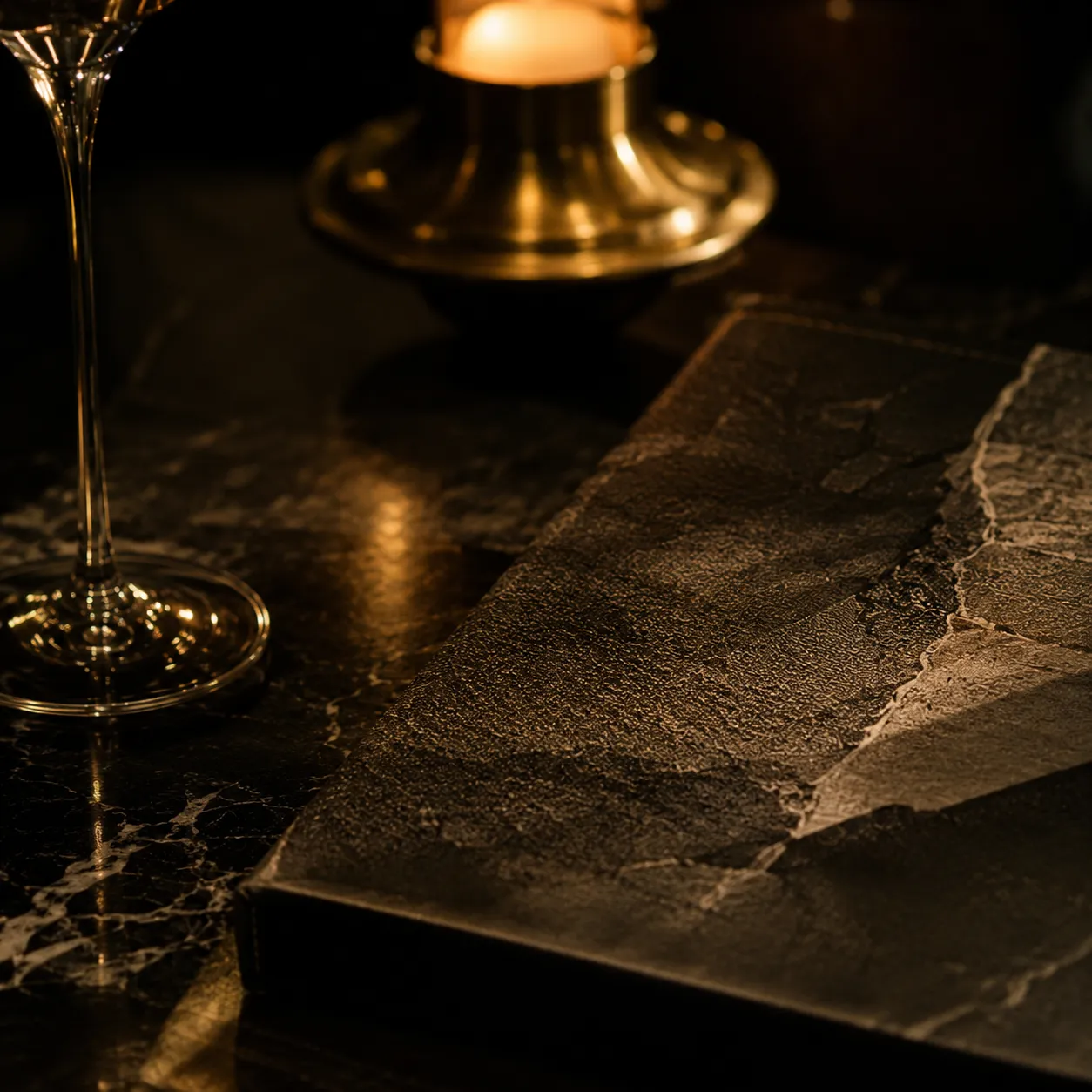 Late bar detail with glass and night reflections.